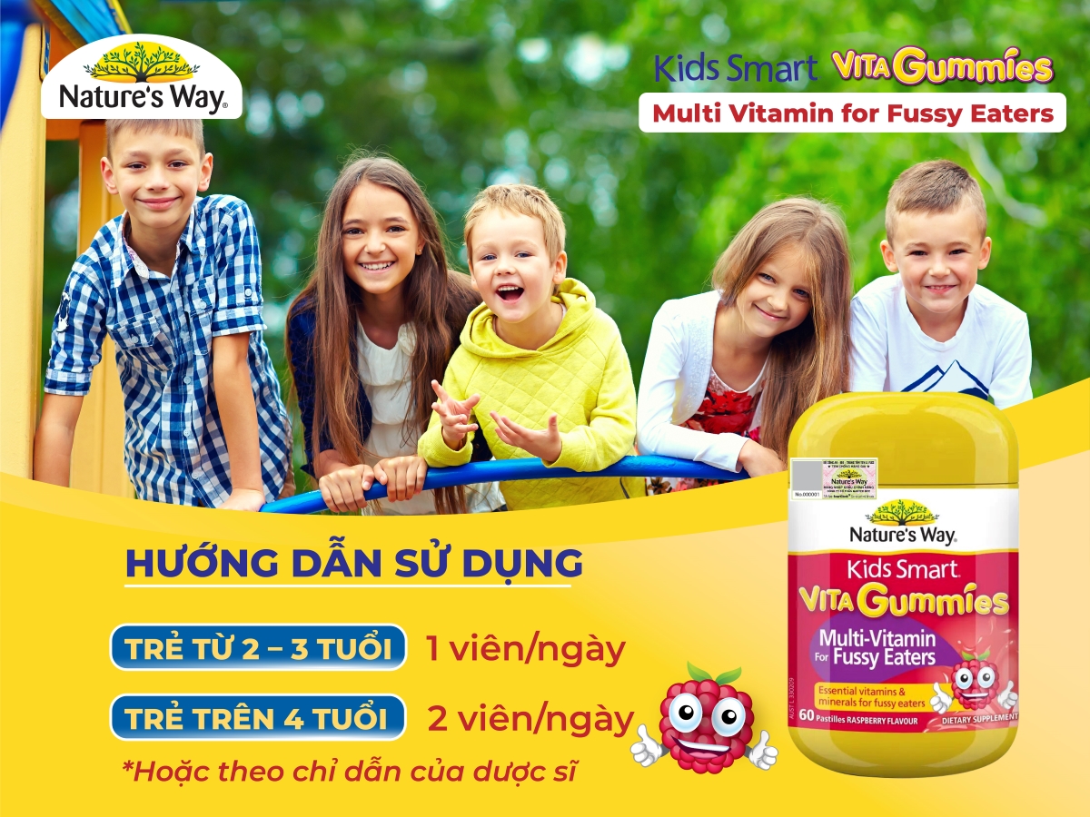 Vita Gummies Multi Vitamin For Fussy Eaters - Kích thích ăn ngon, hỗ trợ hệ tiêu hóa cho trẻ