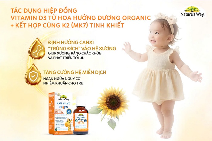 Vitamin D3K2 Organic Nature's Way - Bước đệm cho sự phát triển đầu đời của trẻ